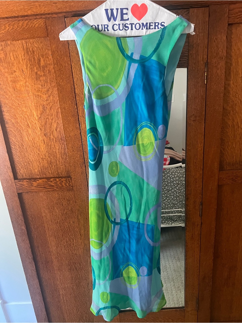 Mannequins - Colorblock Geo Print Maxi Dress - Blue & Green